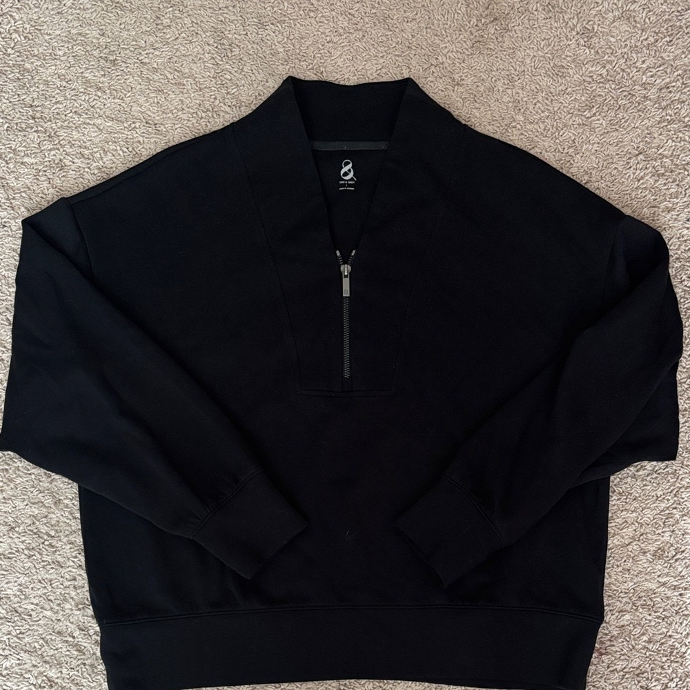 Lou & Grey Black Half-Zip Sweatshirt